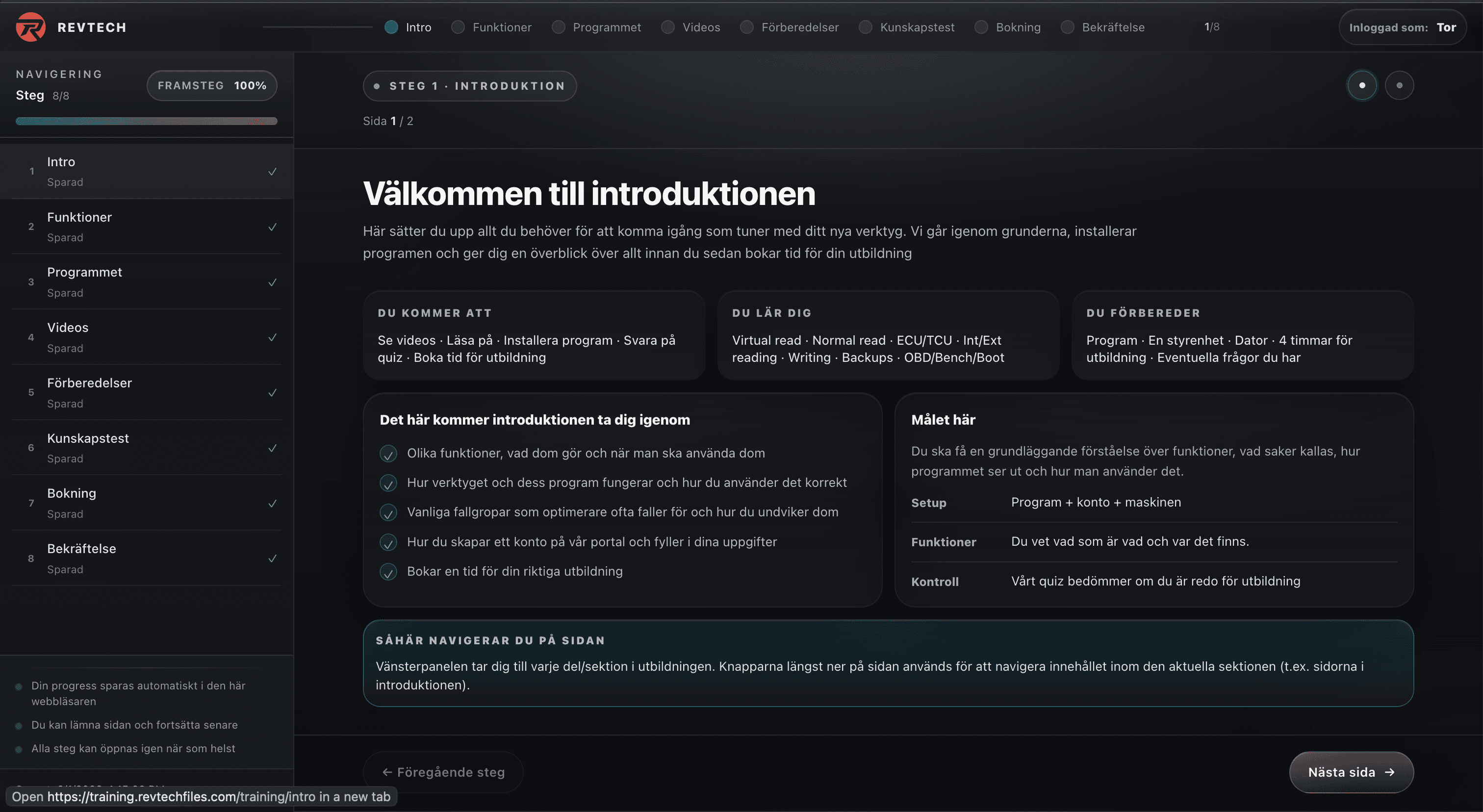 Introduktion i utbildningsportalen