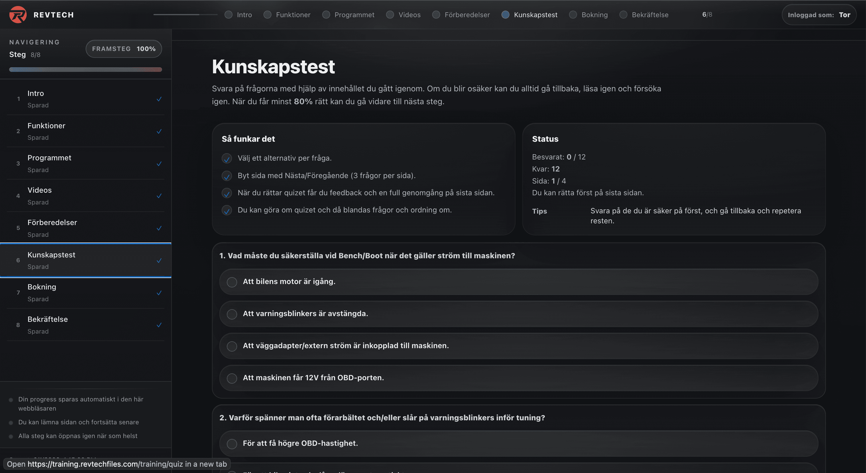 Quiz i utbildningsportalen